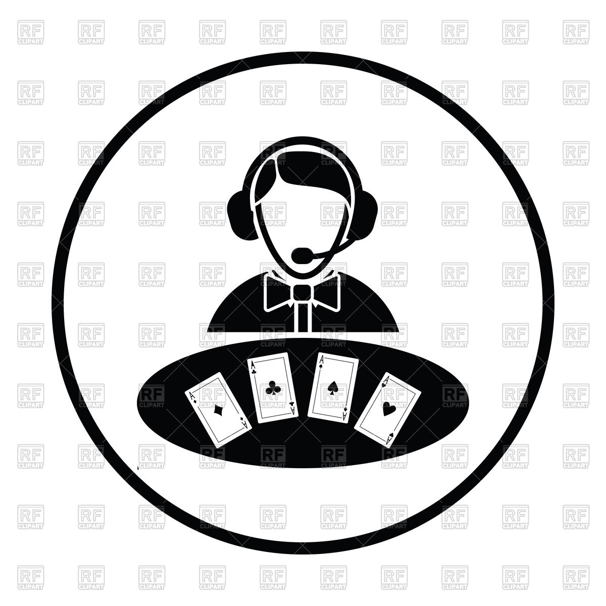 1200x1200 Thin Circle Design Of Casino Dealer Icon Vector Image Of Icons