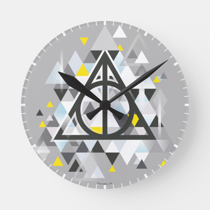699x699 Harry Potter Geometric Deathly Hallows Symbol Round Clock