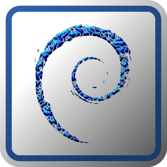 340x340 Debian Aluminium Abstract Blue Swirl Logo Icon