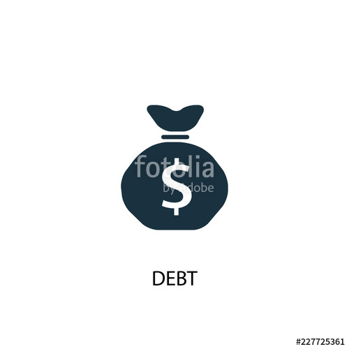 500x500 Debt Icon Simple Element Illustration Debt Concept Symbol Design
