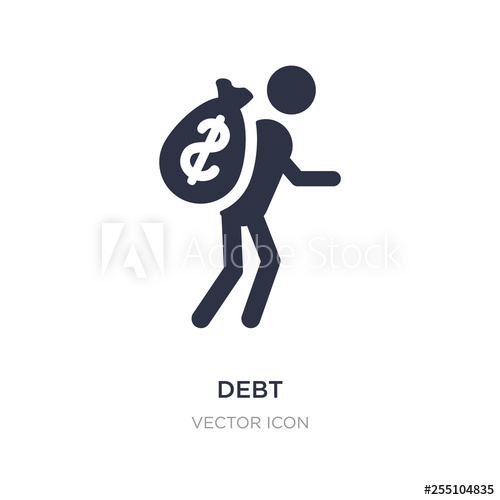 500x500 Debt Icon On White Background Simple Element Illustration