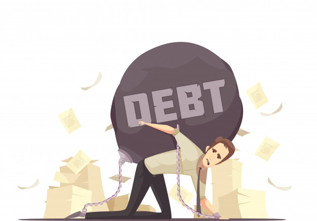 626x438 Business Failure Debt Cartoon Icon Vector Free Download