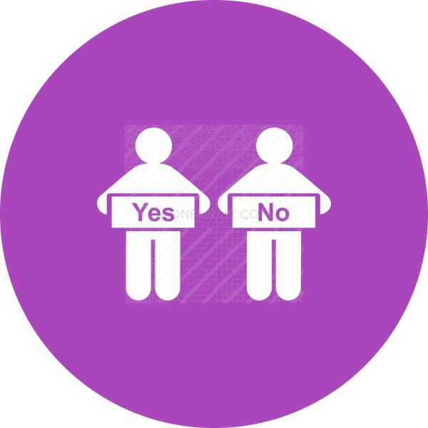 600x600 Decision Making Flat Round Icon