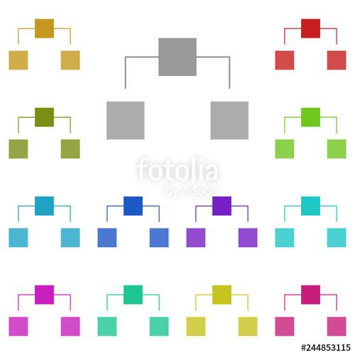 500x500 Decision Tree Icon In Multi Color Simple Glyph, Flat Vector