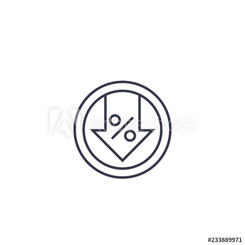 Percent Down, Decline Icon, Linear 500x500 Percent Down, Decline Icon, Linear