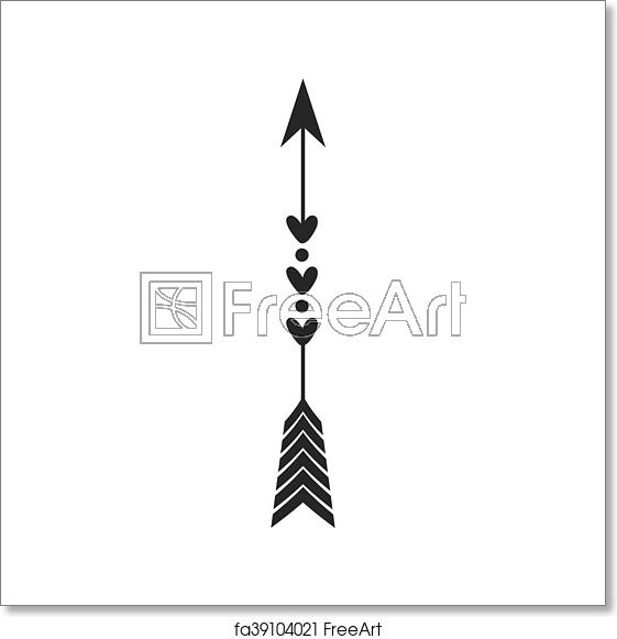 561x581 Free Art Print Of Arrow Feather Vintage Decoration Icon Vector