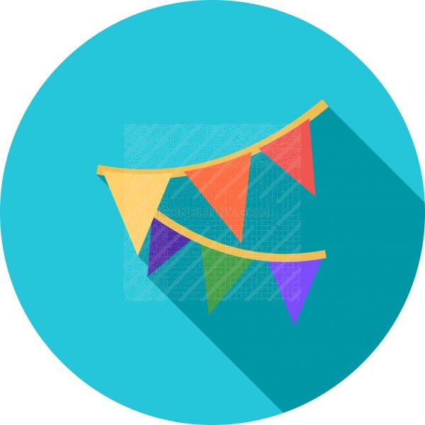 600x600 Party Decoration Flat Shadowed Icon