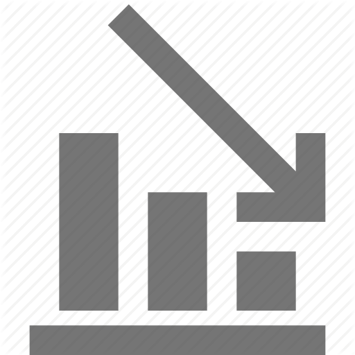 512x512 Arrow, Decrease, Decreasing, Graph Icon