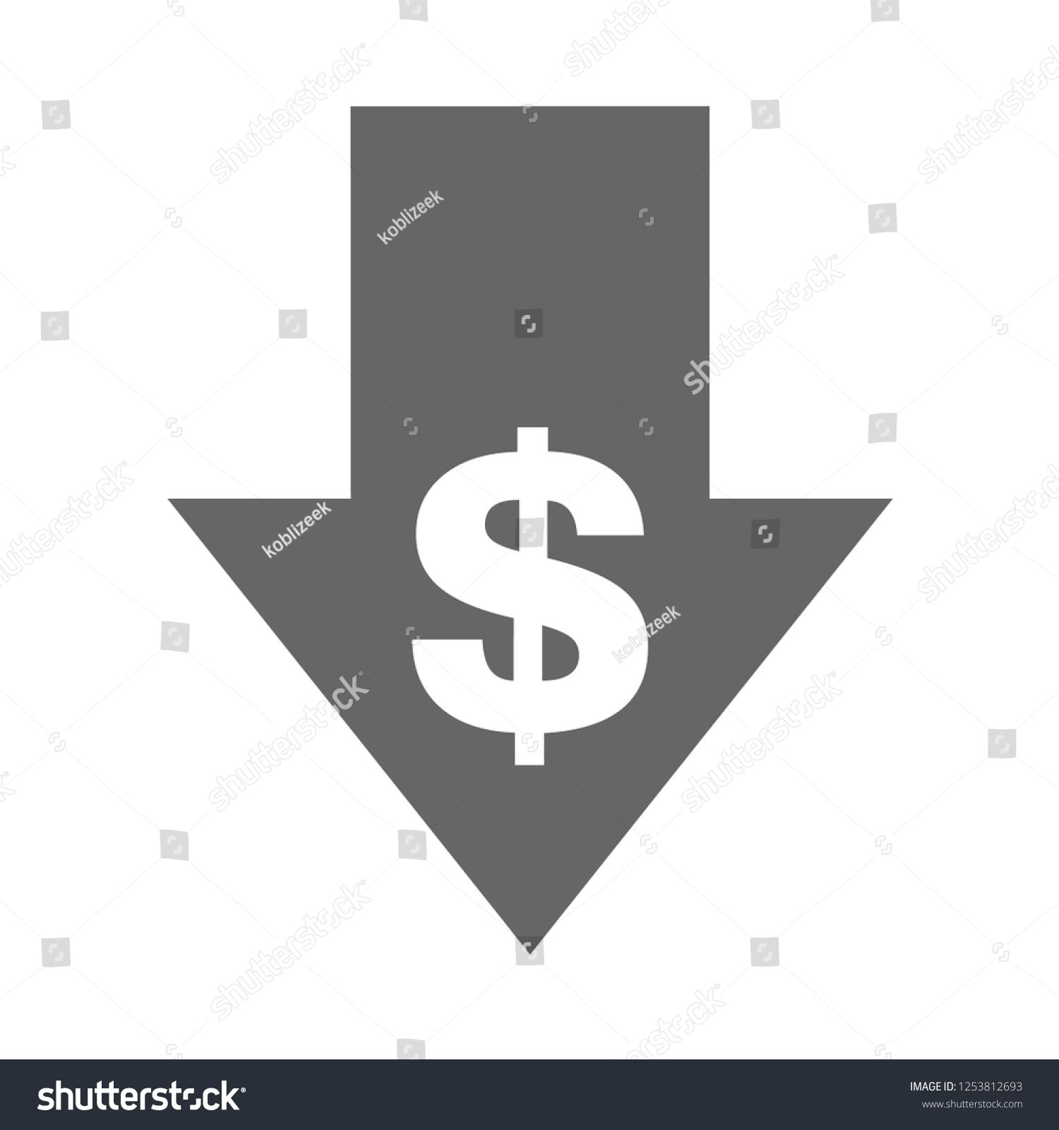 1500x1600 Cost Reduction Decrease Icon Vector Symbol Image Isolated