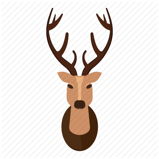 512x512 Cartoon, Deer, Deer Head, Head, Horn, Horned, Logo Icon
