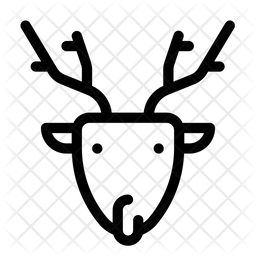 256x256 Deer Head Icon Of Line Style