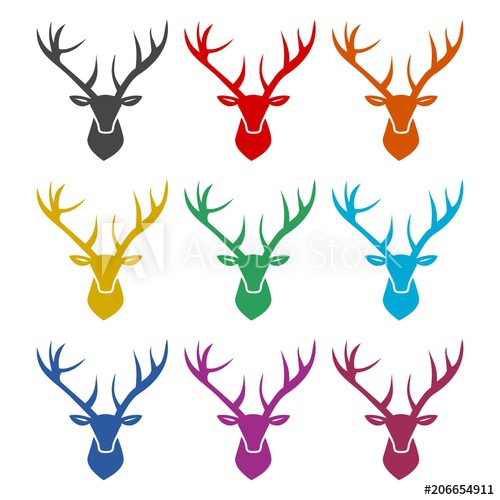 500x500 Deer Head Icon, Color Icons Set