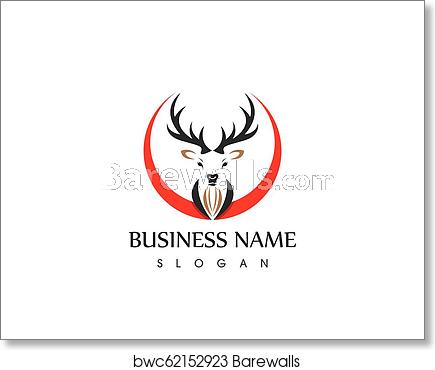 435x370 Deer Head Icon Logo Vector, Art Print Barewalls Posters Prints