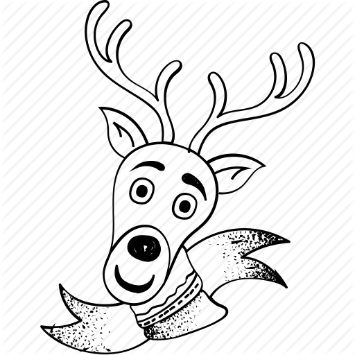 512x512 Animal Head, Christmas Reindeer, Deer Head, Elk, Reindeer Head Icon