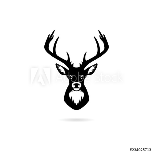 500x500 Black Silhouette Head Deer, Deer Head Icon Or Logo