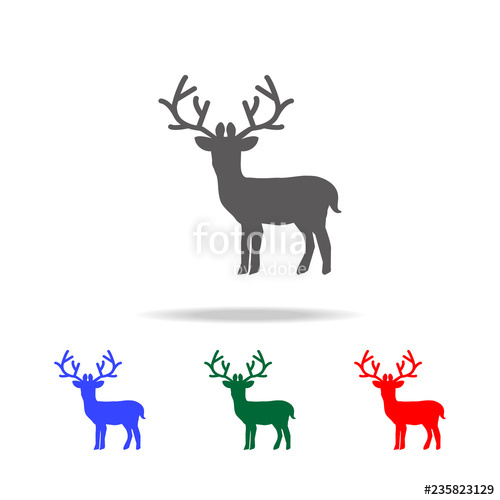 500x500 Deer Icon Elements Of Christmas Holidays In Multi Colored Icons