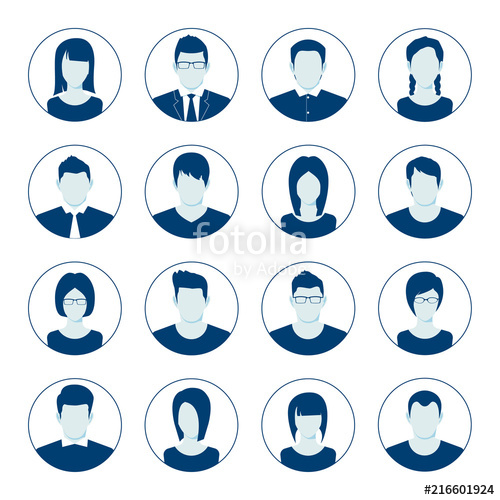 500x500 User Account Avatar User Portrait Icon Set Businessman Portrait
