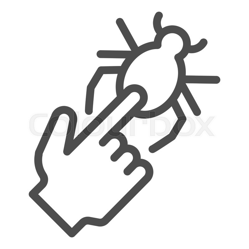 800x800 Virus Hazard Sign Line Icon Attention Stock Vector Colourbox