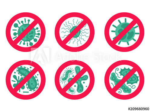 500x373 Antibacterial And Antiviral Defence Icon Stop Bacteria