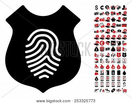 450x354 Fingerprint Defend Icon Vector Illustration Type Is Flat