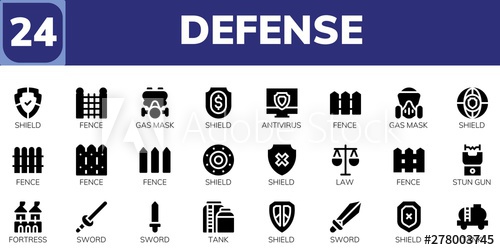 500x250 Defense Icon Set