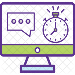 256x256 Work Delay Icon Of Colored Outline Style