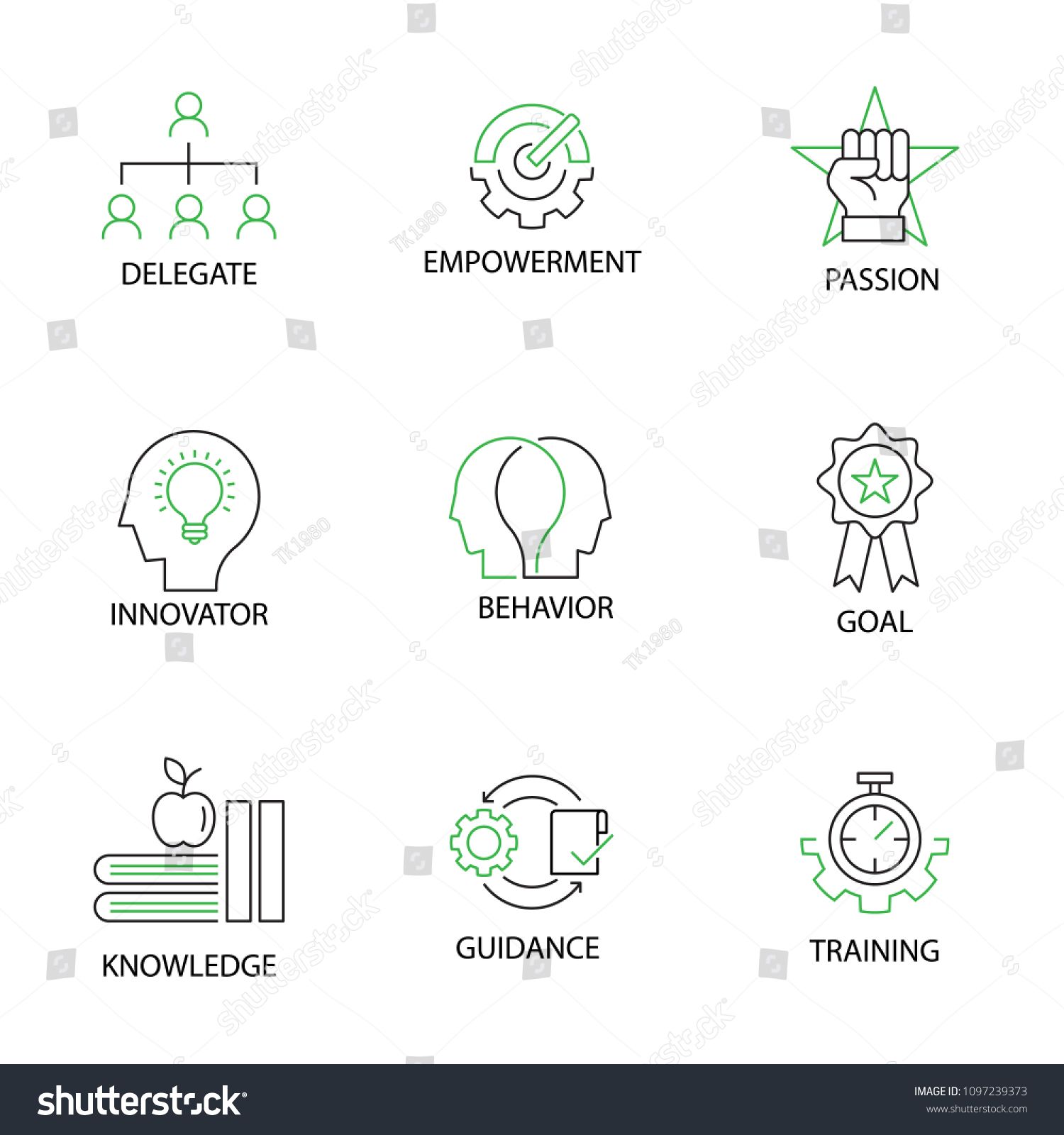 1500x1600 Modern Flat Thin Line Icon Set In Concept Of Mentoring