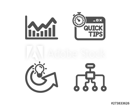 500x405 Set Of Share Idea, Infochart And Quick Tips Icons Restructuring