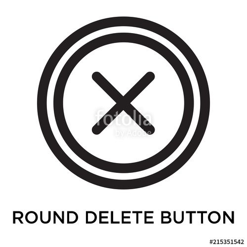 500x500 Round Delete Button Icon Vector Sign And Symbol Isolated On White
