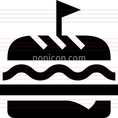 400x400 Deli Hoagie Sandwich Vector Icon