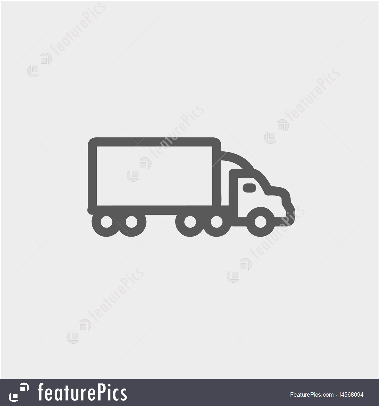 1300x1392 Delivery Car Thin Line Icon Stock Illustration