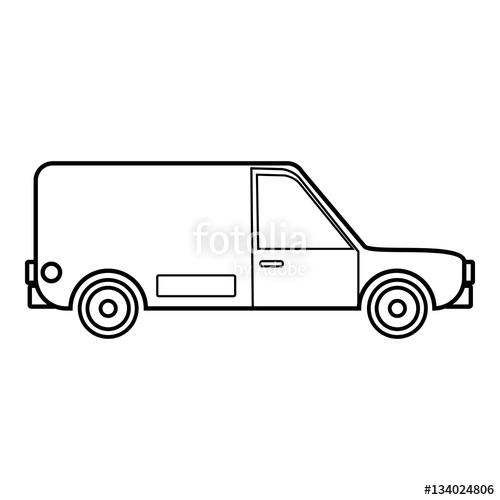 500x500 Delivery Car Icon, Outline Style Stock Image And Royalty Free