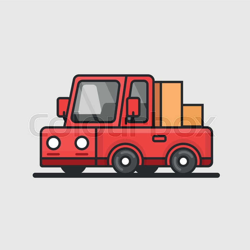 800x800 Modern Red Pickup Car Icon Delivery Stock Vector Colourbox