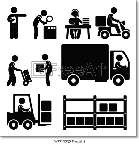 561x581 Free Art Print Of Logistic Warehouse Delivery Icon A Set