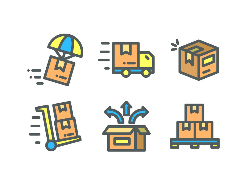 800x600 Box Delivery Icon Set