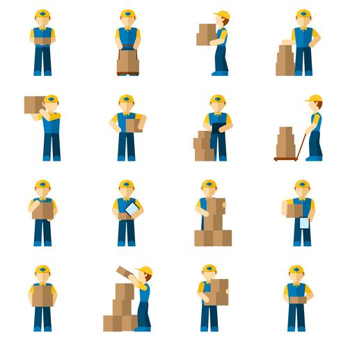 490x490 Delivery Man Icon Flat Vector