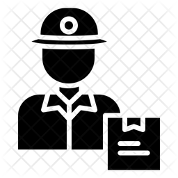 256x256 Delivery Man Icon Of Glyph Style