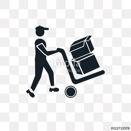 500x500 Delivery Man Icon On Transparent Background Modern Icons Vector
