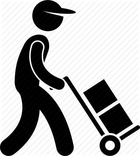 459x512 Courier, Delivery, Deliveryman, Parcel, Service, Shipping Icon