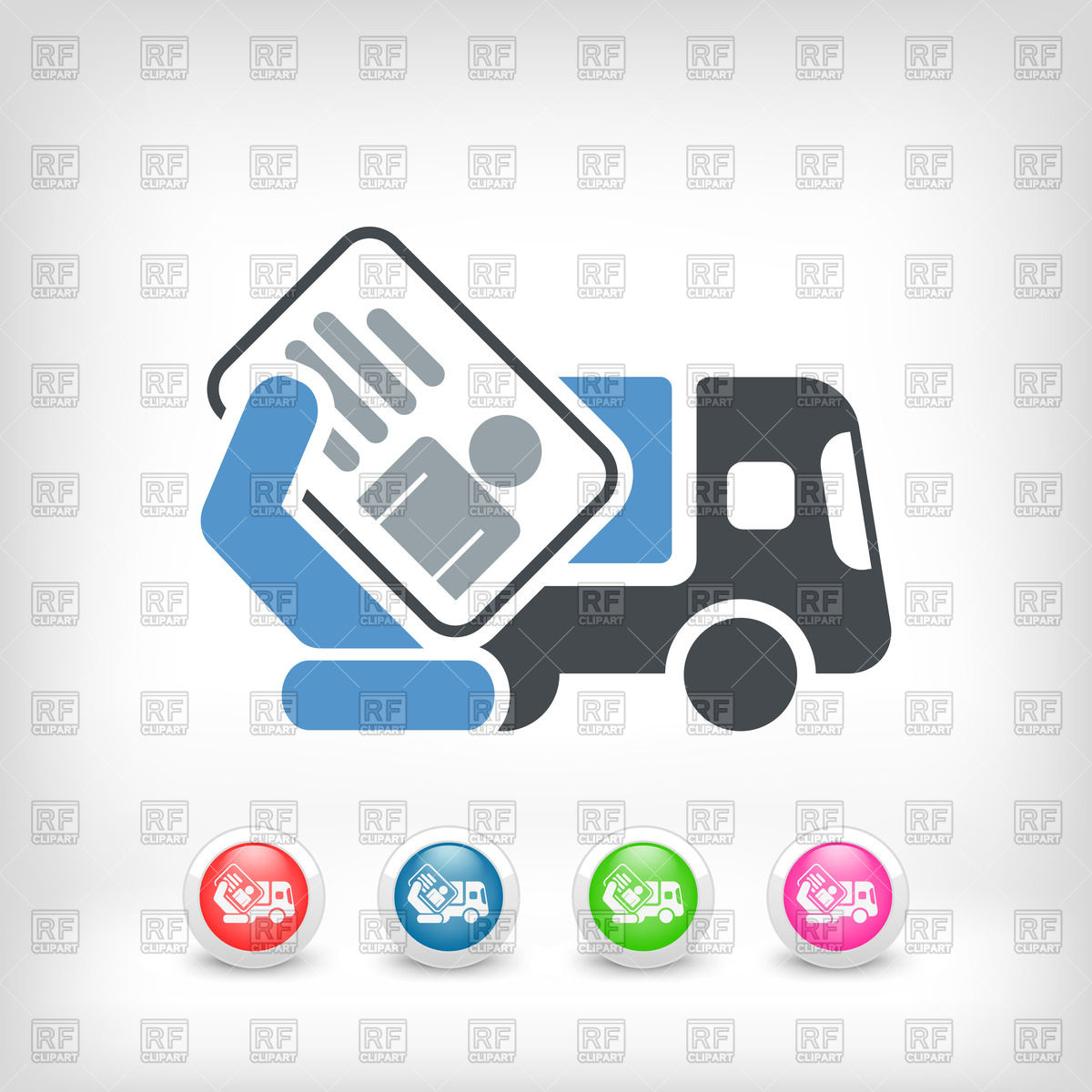 1200x1200 Delivery Service Icon With Truck And Consignation Note Vector
