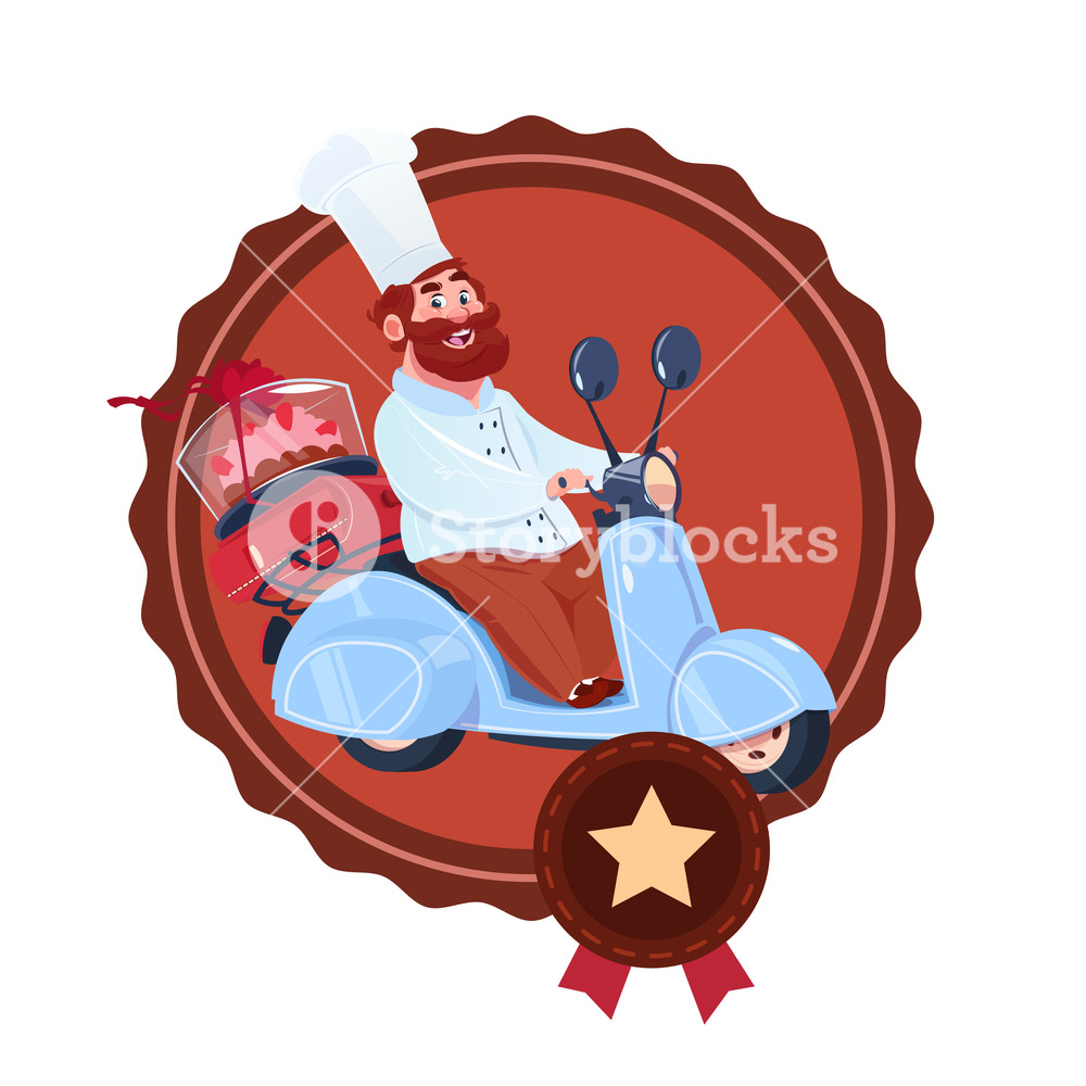 1000x1000 Restaurant Delivery Service Icon Cook Man Deliver Cake Riding