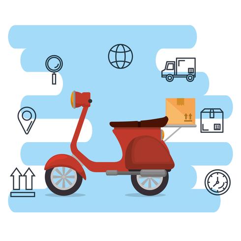 490x490 Motorcycle Delivery Service Icon Vector