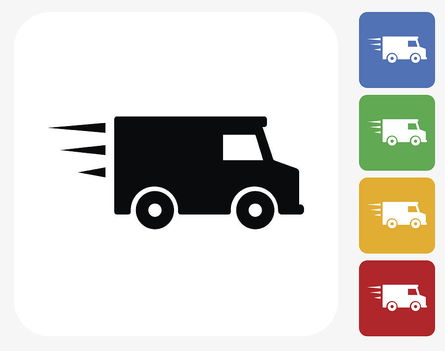 900x710 Delivery Truck Icon Flat Graphic Design