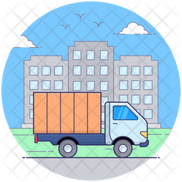 256x256 Cargo Delivery Truck Icon Of Colored Outline Style