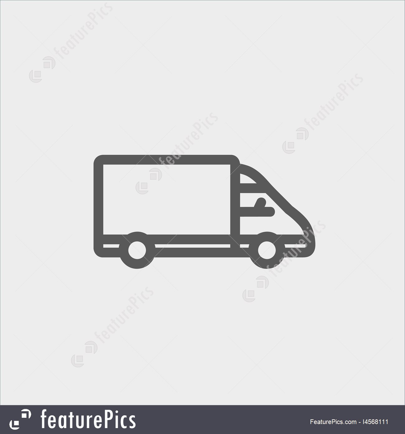 1300x1392 Delivery Van Thin Line Icon Stock Illustration