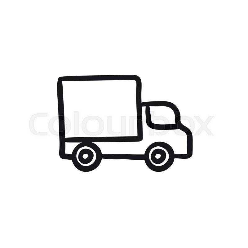 800x800 Delivery Van Vector Sketch Icon Stock Vector Colourbox