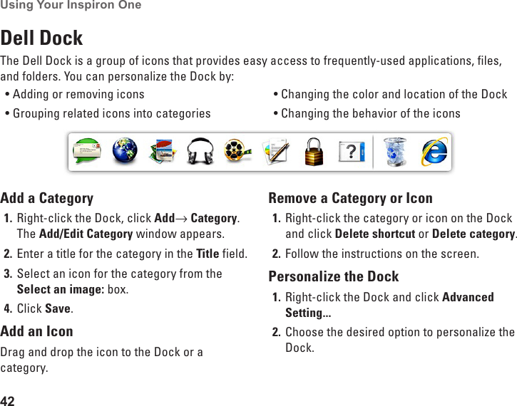 725x570 Dell Dock Shortcut Icons