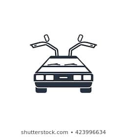 260x280 Future Car, Delorean Front Icon On White Background, Vector
