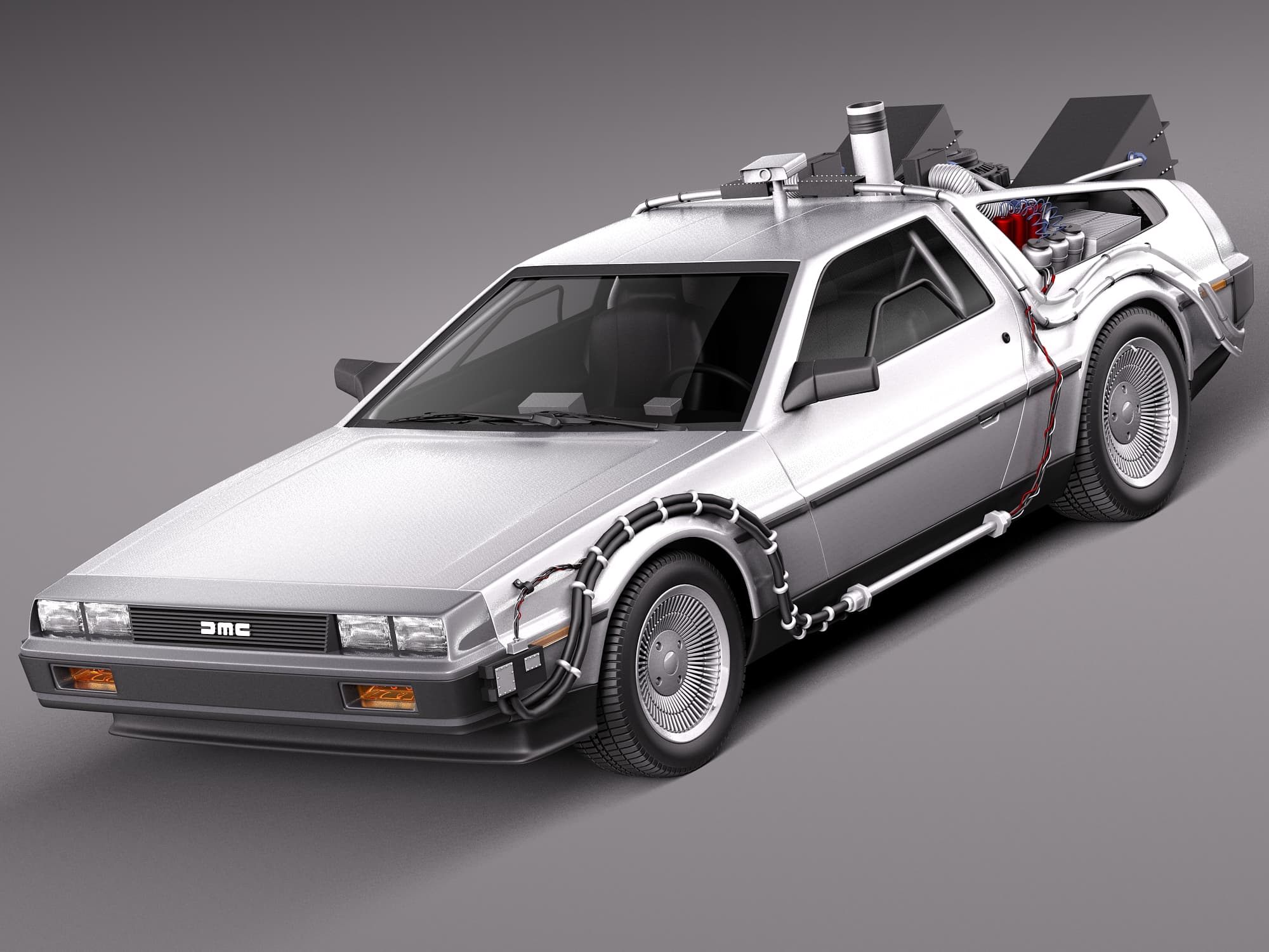 2000x1500 Back To The Future Delorean Model