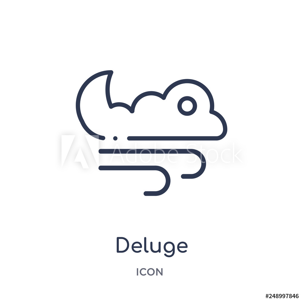 1000x1000 Photo Art Print Deluge Icon From Weather Outline Collection